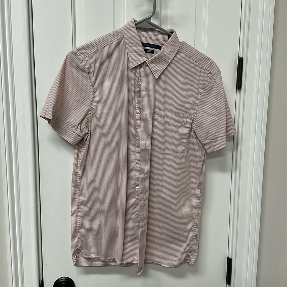 Perry Ellis Short Sleeve Button Up Shirt w/Pocket Pink